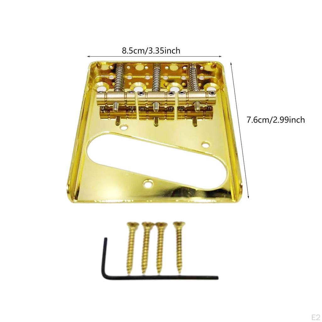 3-saitige E-Gitarren-Brücken-Set mit Messing-Saitenreitern und einfachem Installationskit