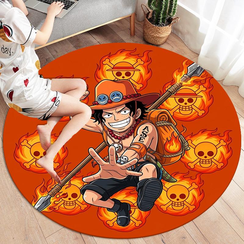 Alfombra Redonda de Área Alfombra de Alfombra de One Piece Para Sala de Estar Dormitorio Sofá Sala de Juegos Decoración Alfombrilla Antideslizante para el Suelo