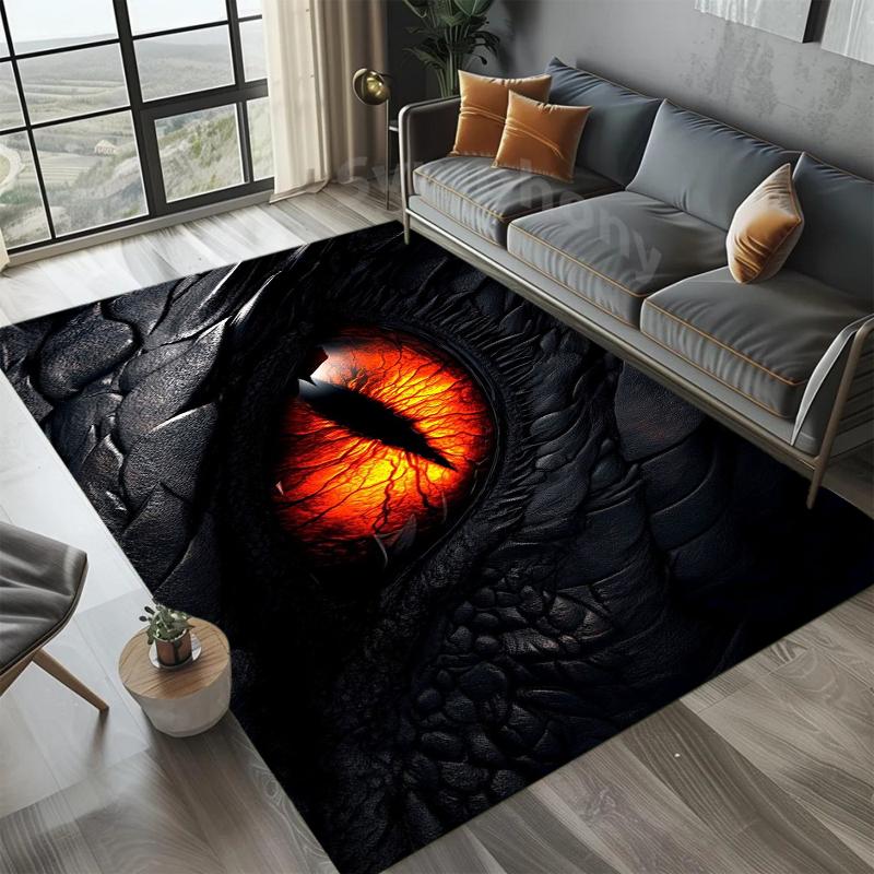 Dragon Collection Area Rug Non Slip Wear Resistant Soft Washable Entryway Floor Mat for Living Room Bedroom Fantasy Decor