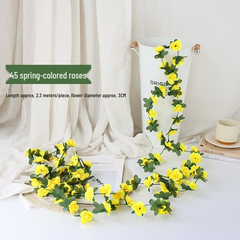 Künstliche Kirschblütenranke - Seidenblume mit 45 Rosenknospen zur Decken- oder Wandhängedekoration