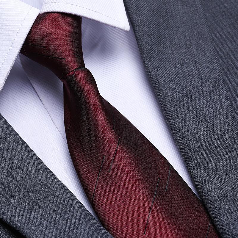 Married Men'S Red Zipper No-Tie Formal Tie Business Black Professional Groom Korean Version One-Pull Tie