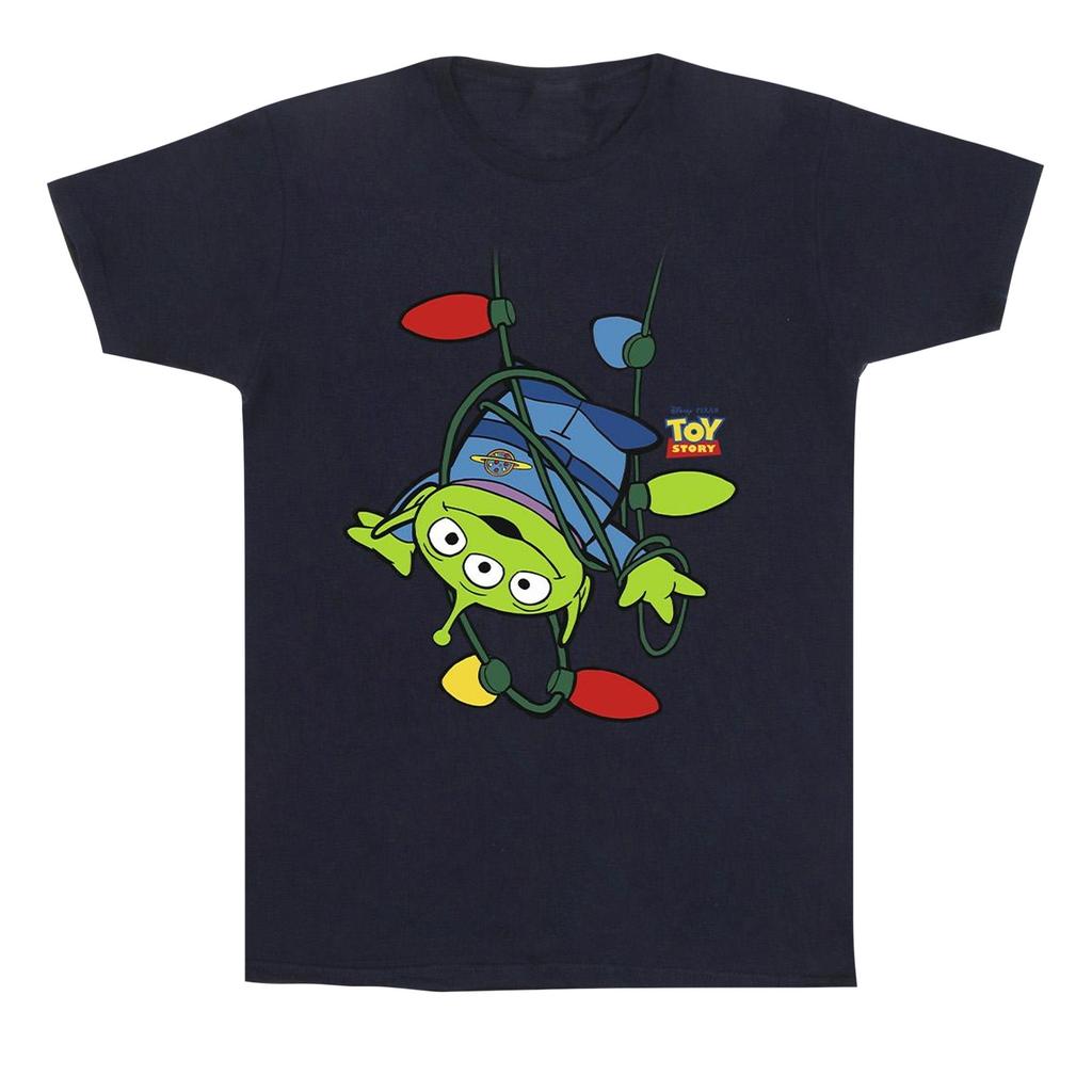 Disney Mens Toy Story Christmas Lights Aliens T-Shirt