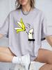 Cartoon Banana Dancing Prints TShirts Womens Cotton Summer Short Sleeve Tops Comfortable Loose ONeck T Shirt Casual Clothes
