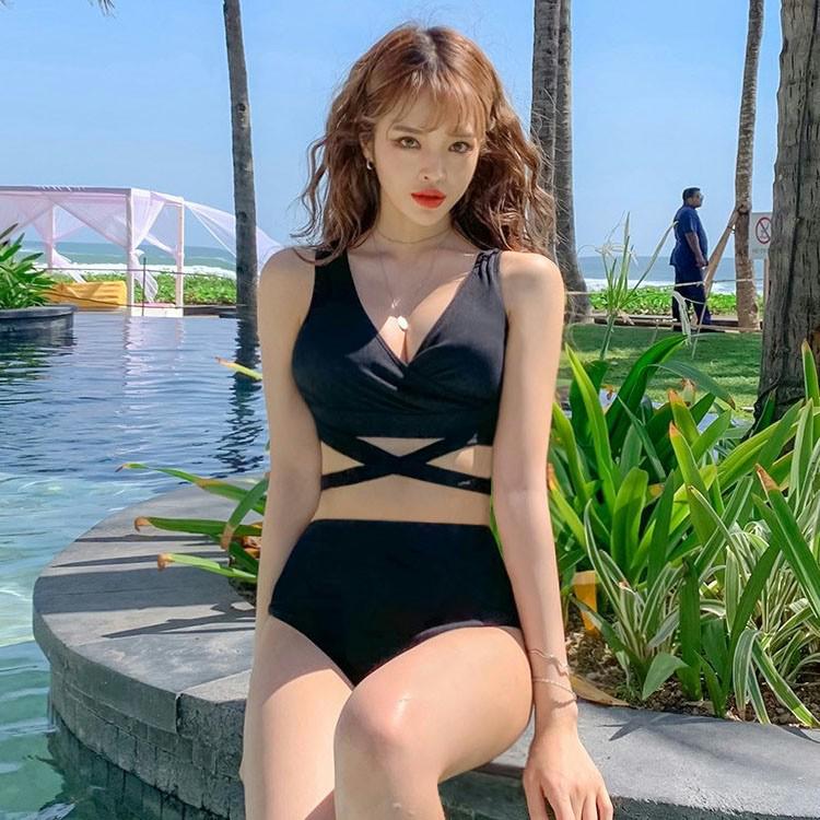 

Черное бикини с высокой талией: Сексуальный, спортивный, утягивающий купальник-бандаж для женщин M чёрный