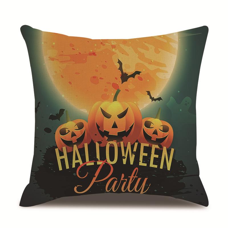 Halloween Linen Pillow Cover Printed Pillow Cover