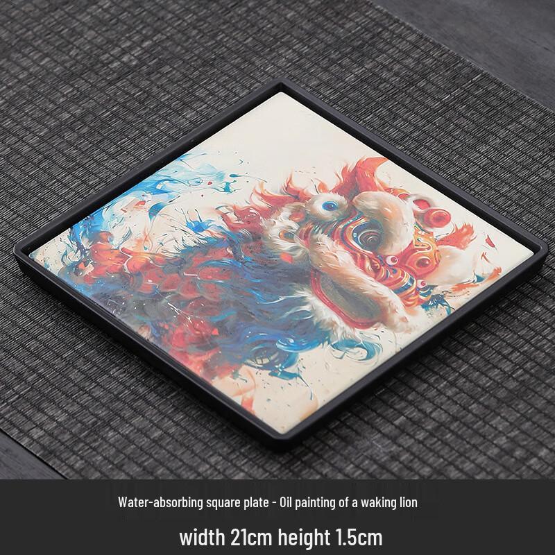 Elegant Chinese Ceramic Square Dry Tea Tray
