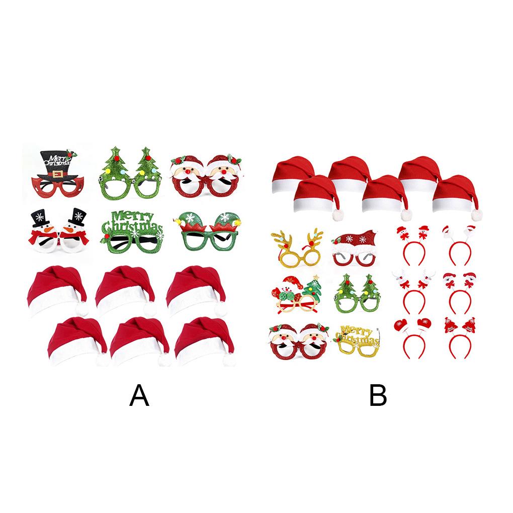 Christmas Decorations Adult Santa Glasses Non-woven Fabric Head Bands Gift for School Parties Live Streaming Photo Prop