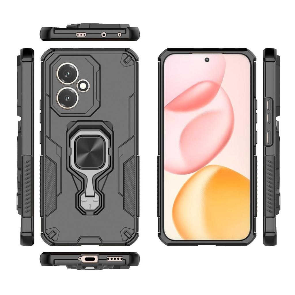 Dla Honor 400 5G (Światowy) Etui na telefon WANLONFENG PC TPU Tylna Pokrywa Podstawka ze Szkłem Hartowanym