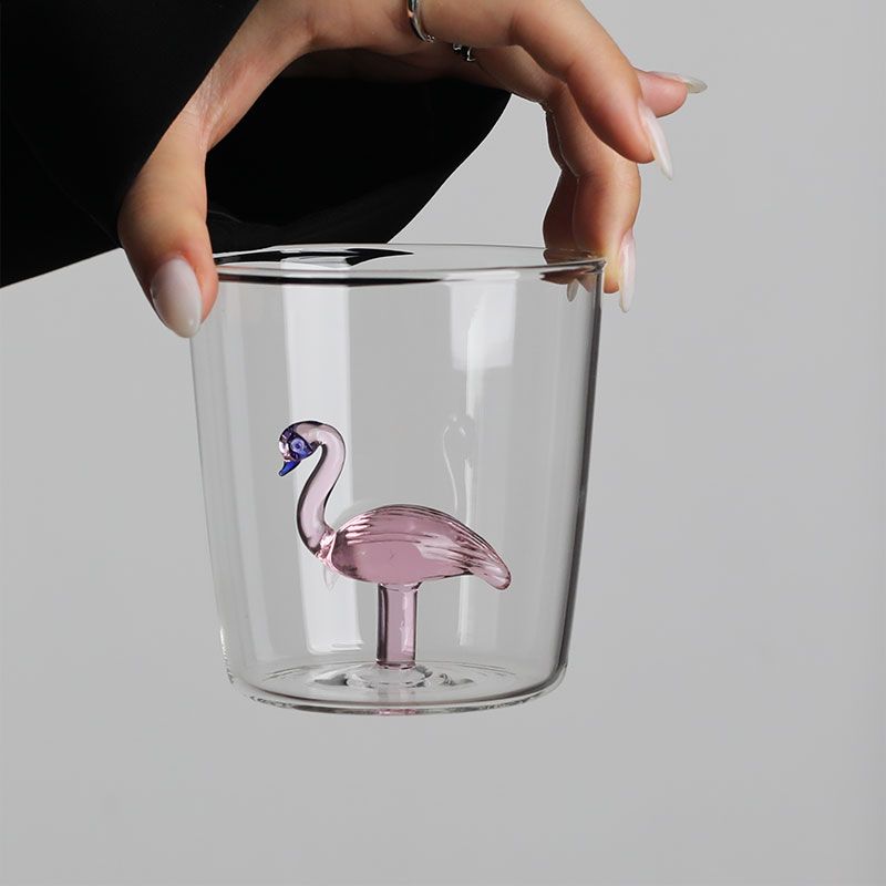 

Cartoon Three-dimensional Animal Glass Cup Simple Household Kitchen Transparent Heat-resistant Glass Drink Milk Coffee Drink Cup 350ml-450ml