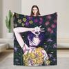 Chainsaw Man Reze Japanese Flannel Blanket  Soft Warm Throw Blanket for Outdoor Picnic Comfortable Bedspread Sofa Bed Cover