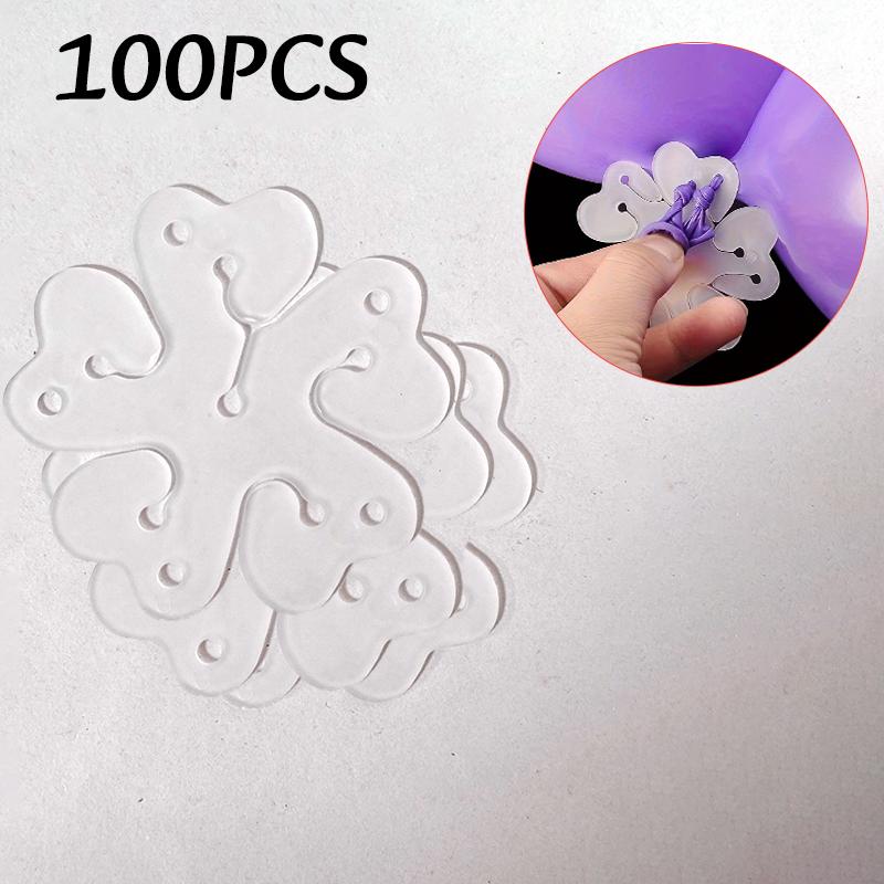 20-100pc Flower Shaped Balloon Clip Holder Balloon Connector Clips Plum Ring Buckle Birthday Wedding Party Balloons Sealing Clip