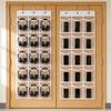 Clear Pocket Wall Storage Set of 2, Hanging Polyester Holder with 15 Front Pockets on Each Panel for Classroom Supplies, Phones and Daily Items