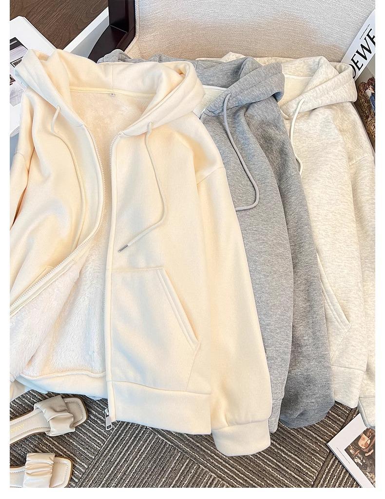 Women's White Fleece-Lined Thick Coat, Cotton-Padded, 2025 New Arctic Cardigan