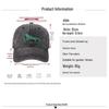 Retro Denim Washed Embroidery Lizard Baseball Cap with Curved Brim.
