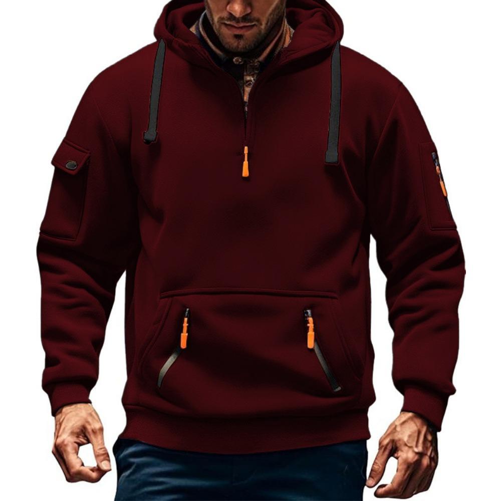2026 New Men's Multi-zipper Sweatshirt Loose Sports Sweatshirt Casual Daily Clothing Plus Velvet Hoodie