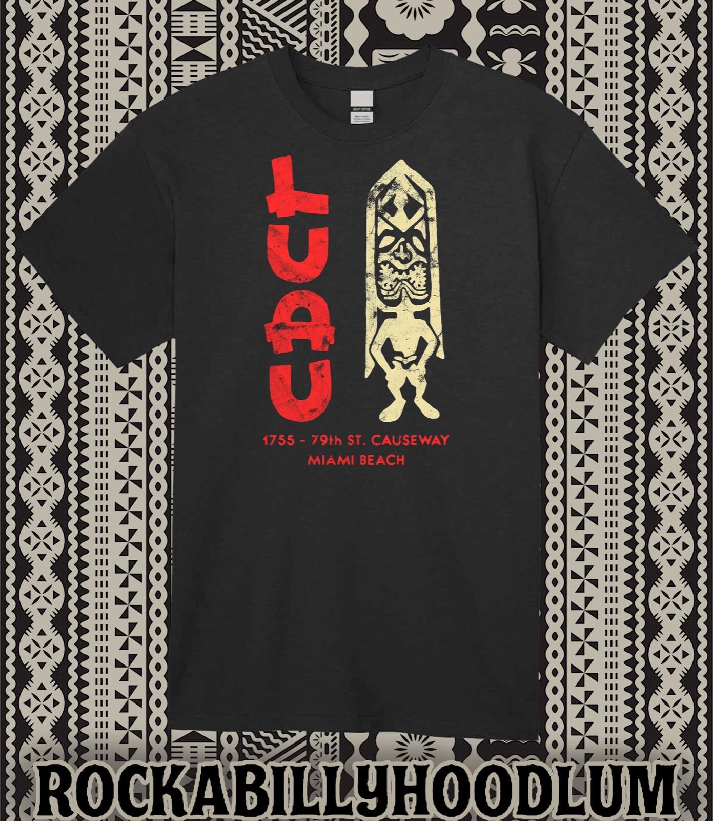 Retro Tiki Art Tee T Shirt Mug Bar Lounge Restaurant The Luau Miami Beach XXL