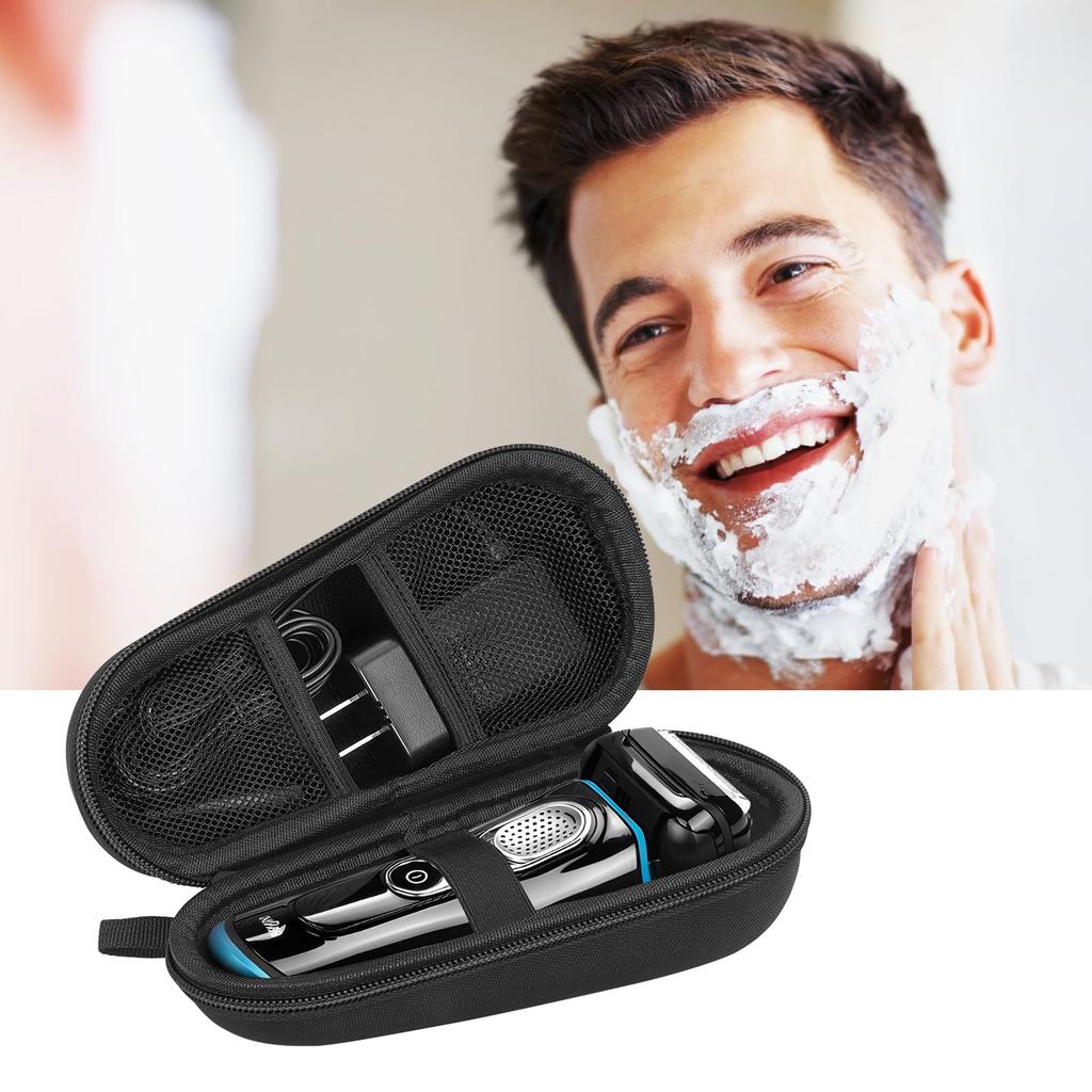 Hard EVA Razor Travel Case,Razor Carrying Case for Men's Razor with Mesh Pocket for Razor,Razor Storage Case for ElectricTrimmer