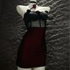 Dunkler Stil Sexy Mesh Rose Neckholder Bodycon Kleid für Frauen - Reif, Vielseitig, High-End Design