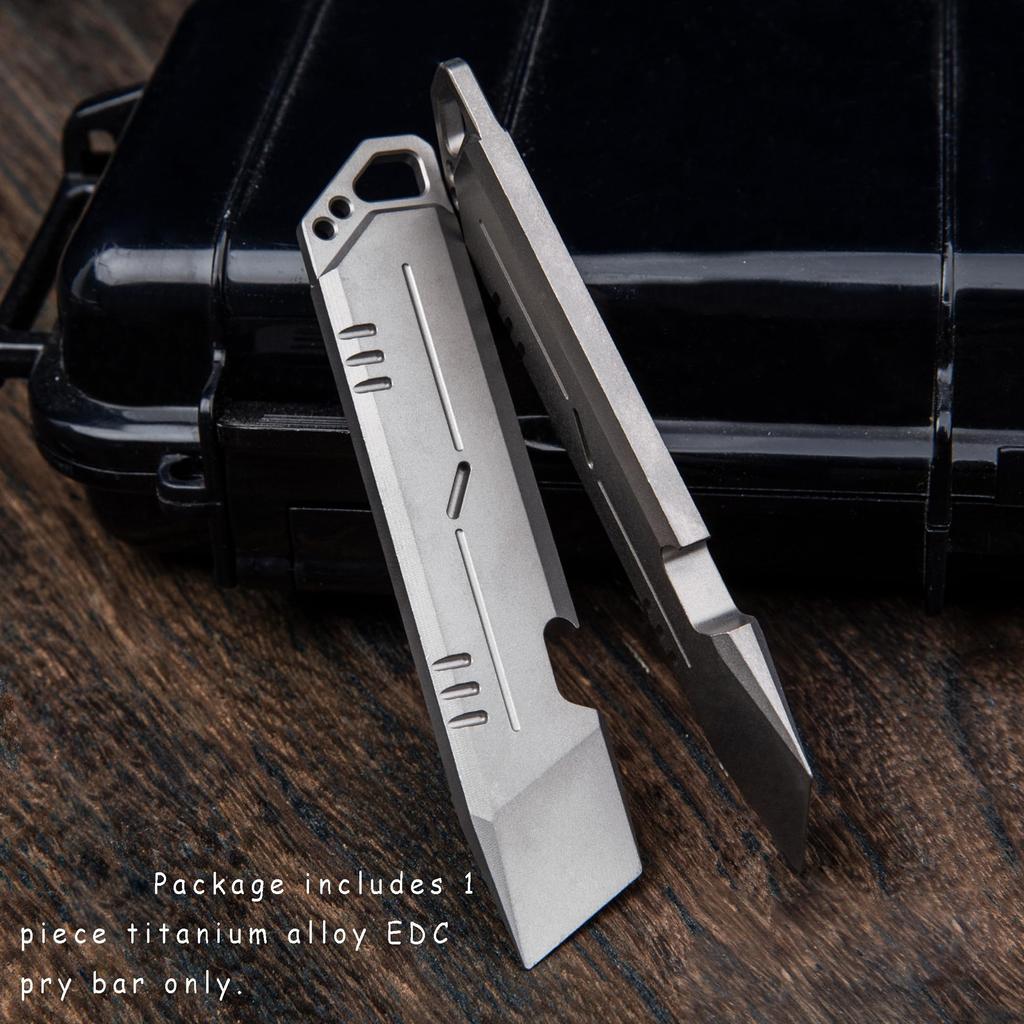 Titanium Alloy EDC Clover Multifunctional EDC Portable Outdoor Emergency Tool Multi-Pry Bar, Tool, Screwdriver, Clover,