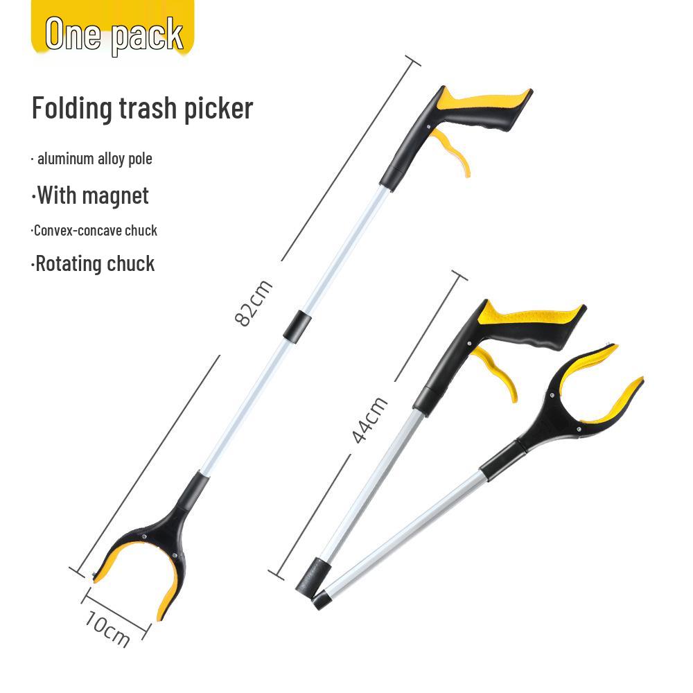 Collapsible Long-Handled Trash Picker Tongs - Household Sanitation Tool