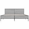 Bed Frame Grey Sonoma 120 x 190 cm Particleboard and Metal
