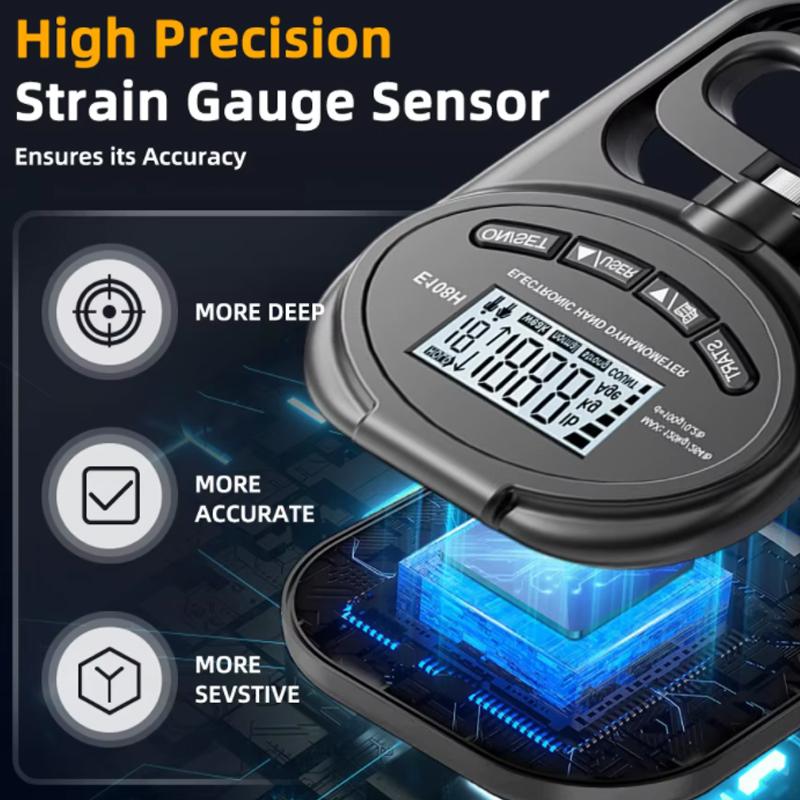 265Lbs/120Kg digital hand grip strength tester, USB LCD screen grip strength measuring instrument, Christmas and Halloween gifts