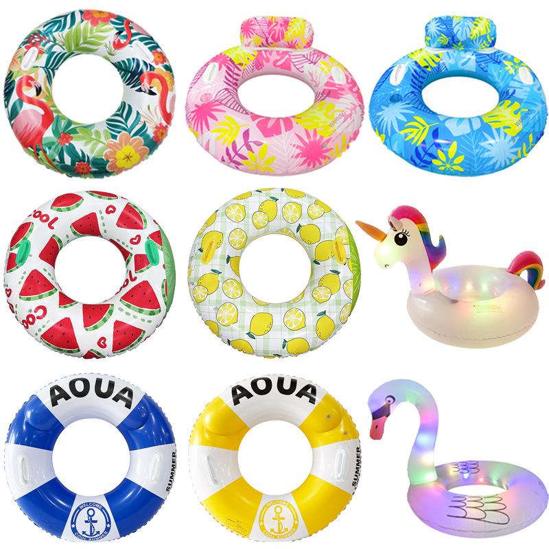 Inflatable Starry Sky Sequin Swimming Ring for Women - Thickened, Eco-friendly PVC
