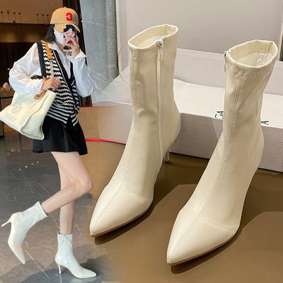 British Style Short Boots Women'S New High Heel Pointy Boots For Autumn And Winter