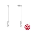 Fashion Jewelry 925 Sterling Silver Earrings Bowknot LOVE Drop Diamond Opal Long Tassel Chain Gold Plated Stud Earrings Women