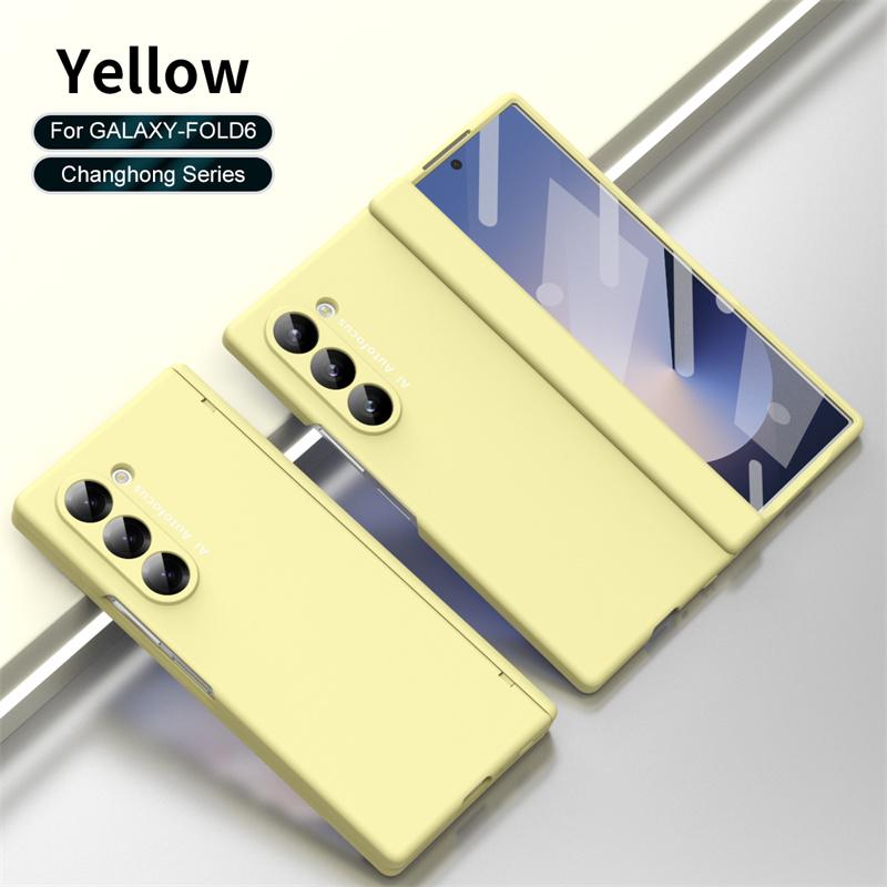Fashion Fold Edition Hinge Shockproof Phone Case For Samsung Galaxy Z Fold 7 6 5 4 3 5G With Front Screen Protector Glass Cover