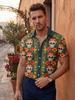 Luxury Skull Pattern 3D Print Men'S Shirt Fashion Casual Individual Hip-Hop Rock Street Men'S Summer Clothing Hawaiian Shirt