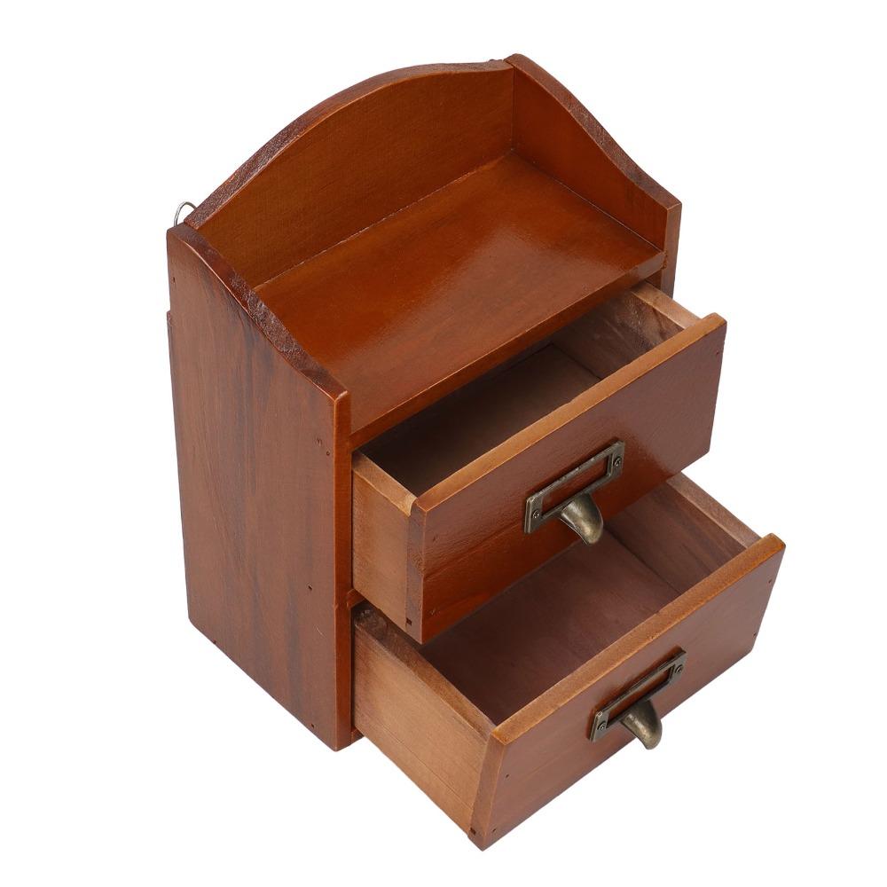 3pcs With Drawers Wooden Storage Box Multi Layer Storage Cabinet Desktop Storage Box  For Office