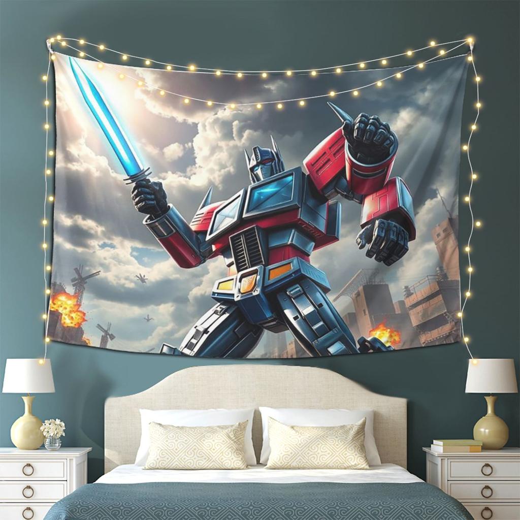 Optimus Prime Tapestry Wall Hanging Aesthetic Home Decor Tapestries for Living Room Bedroom