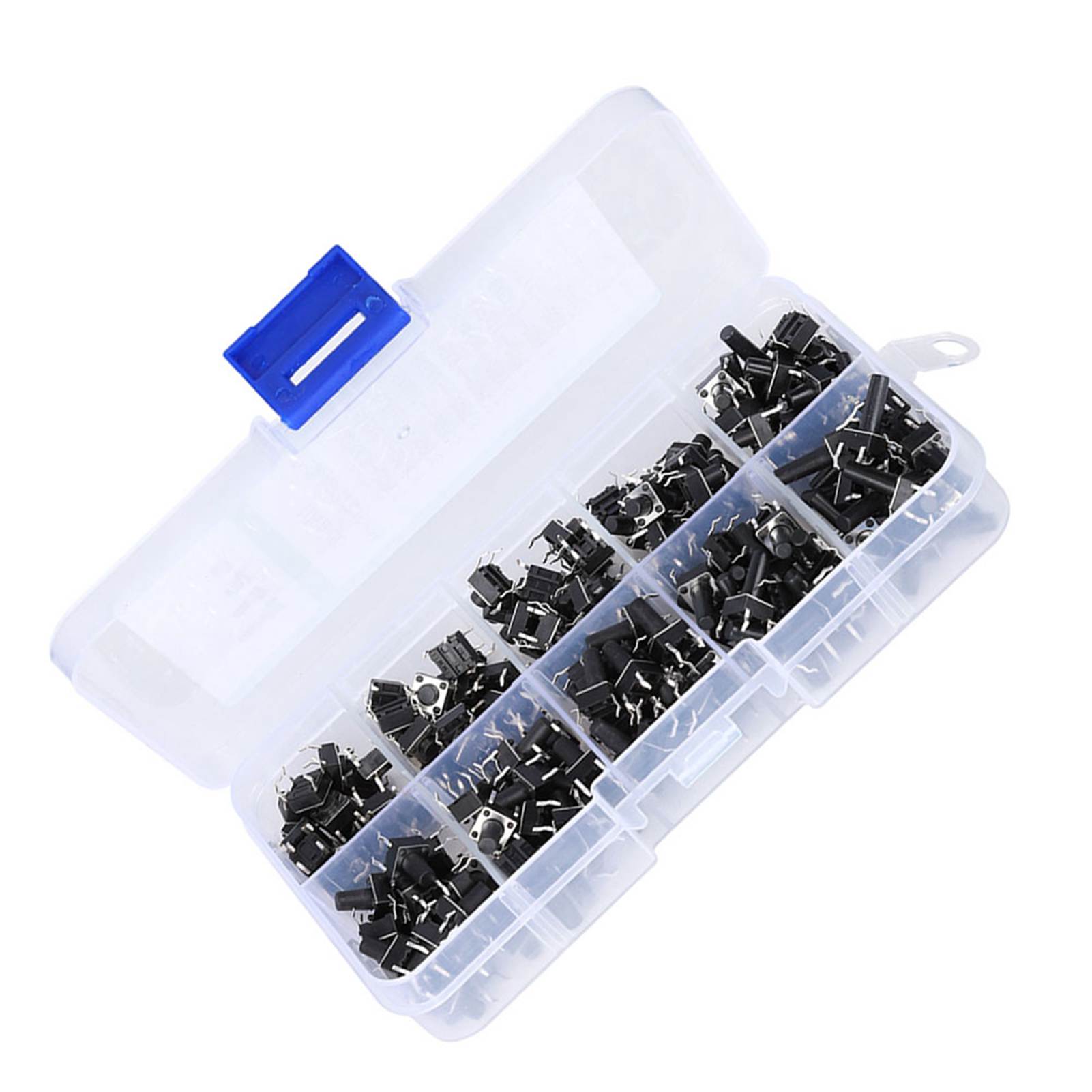 

Набір тактових перемикачів 200 шт. Промислова фурнітура. Деталі. 10 Вт. Клацаючий перемикач. Набори 200 шт.