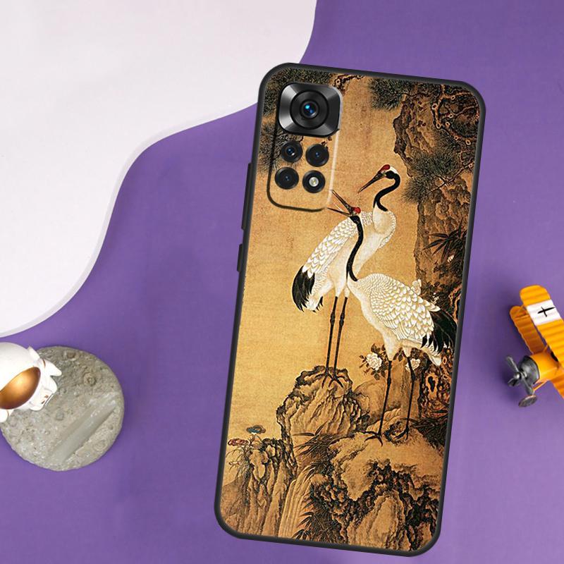 

Red-crowned Crane Bird Case For Xiaomi Redmi Note 14 13 Pro 12 9 10 11 Pro 10S 11S 12S Redmi 14C 13C 10C 12C Cover Redmi Note 13ProPlus
