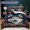 Set Copripiumino con Fantasia di Cani Husky Copripiumino Federa Decorazione per la Casa Regalo di Compleanno (1 * copripiumino + 2 * federe senza imbottitura)65