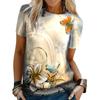 Short Sleeves Floral Pattern Women Street T-Shirts Summer 3D Flower Printing Lades Casual T Shirt 6XL Plus Size O-Neck Tops