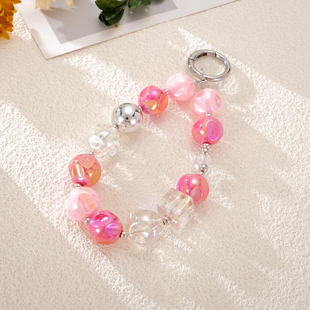 New Pearl Bow Beaded Pendant Phone Case Charm Wrist Strap Lanyard