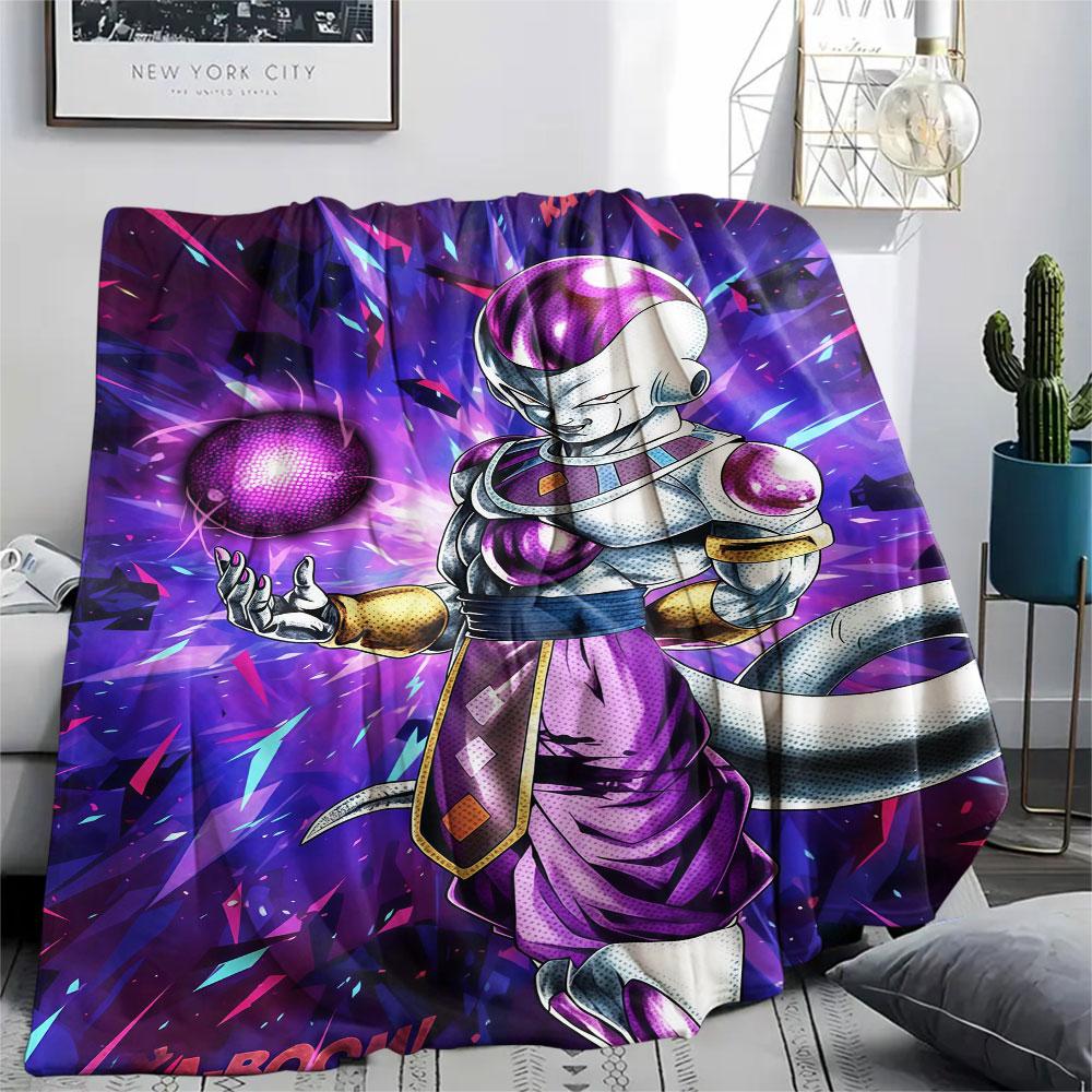 1Pc Dragon Ball Couples Print Flannel Blanket, High quality Comfortable for All Seasons, Home Decor, Warmth and Comfort, Perfect for Christmas Gifts