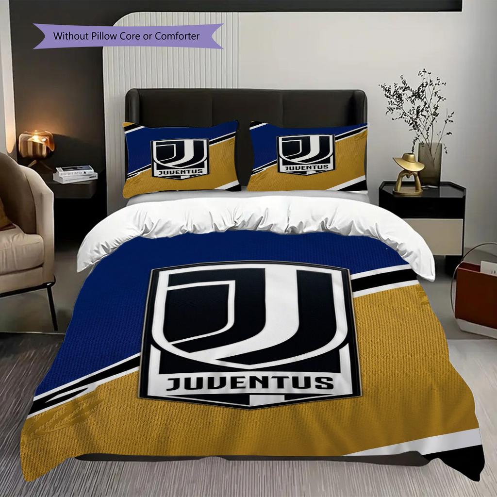 Biancheria da letto con stemma del Football Club Juventus (1 * copripiumino + 2 * federa, senza nucleo) Regalo di compleanno di Natale Copripiumino e federa Set biancheria da letto