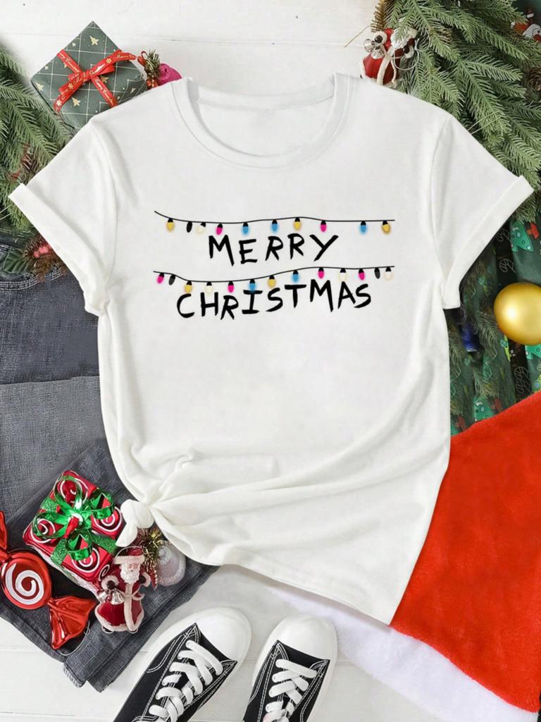 Merry Christmas Tshirt Christmas Hat Antlers Tshirt Fashion White Tee Clothes Print Womens Casual Graphic Short Sleeve Tshirts