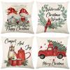 1pc Christmas Pillows with Festive Designs Suitable for Christmas Home Decoration Pillowcase, Without Pillow Core.