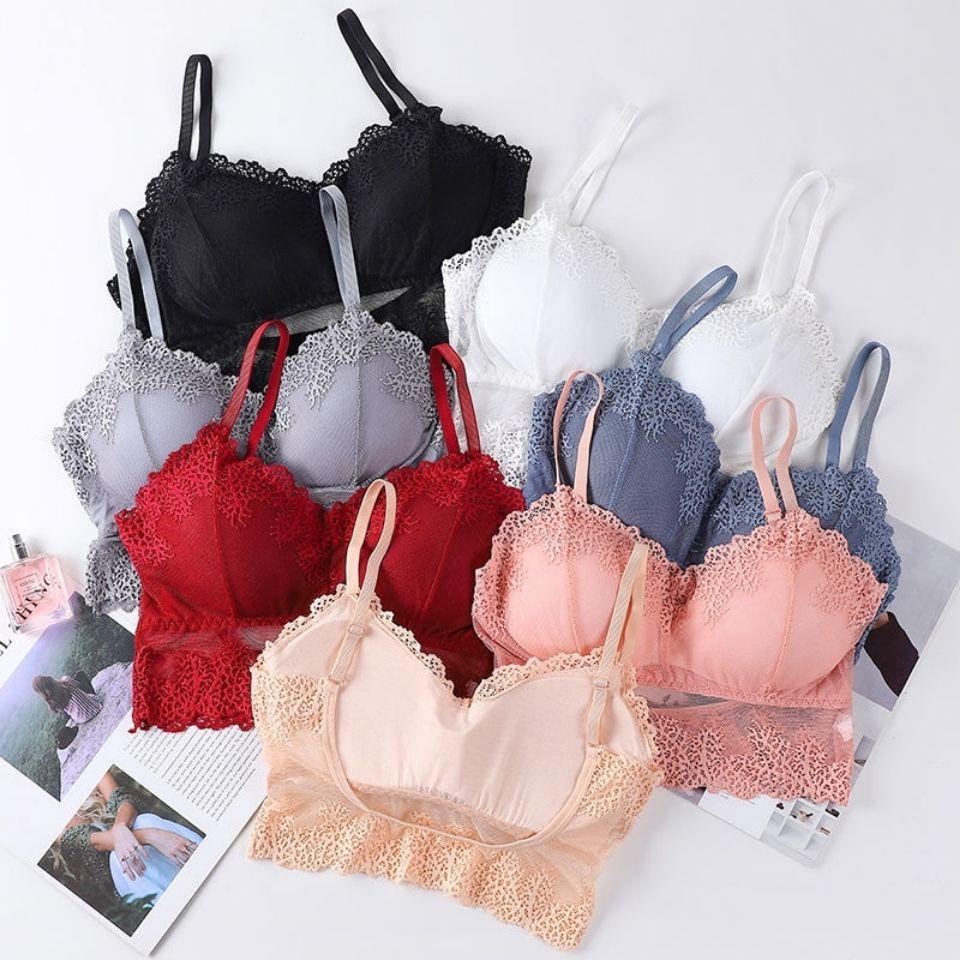 Korean Style Lace Wireless U-Back Camisole Bustier Bra for Women and Students