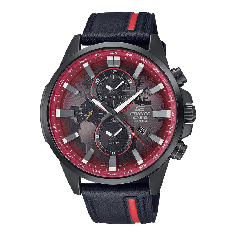 Casio EDIFICE Theme Limited Gift Box Heart of the Earth Business Waterproof Quartz Movement Genuine Leather Strap Japanese and EFR-303CL-1AVUPRN