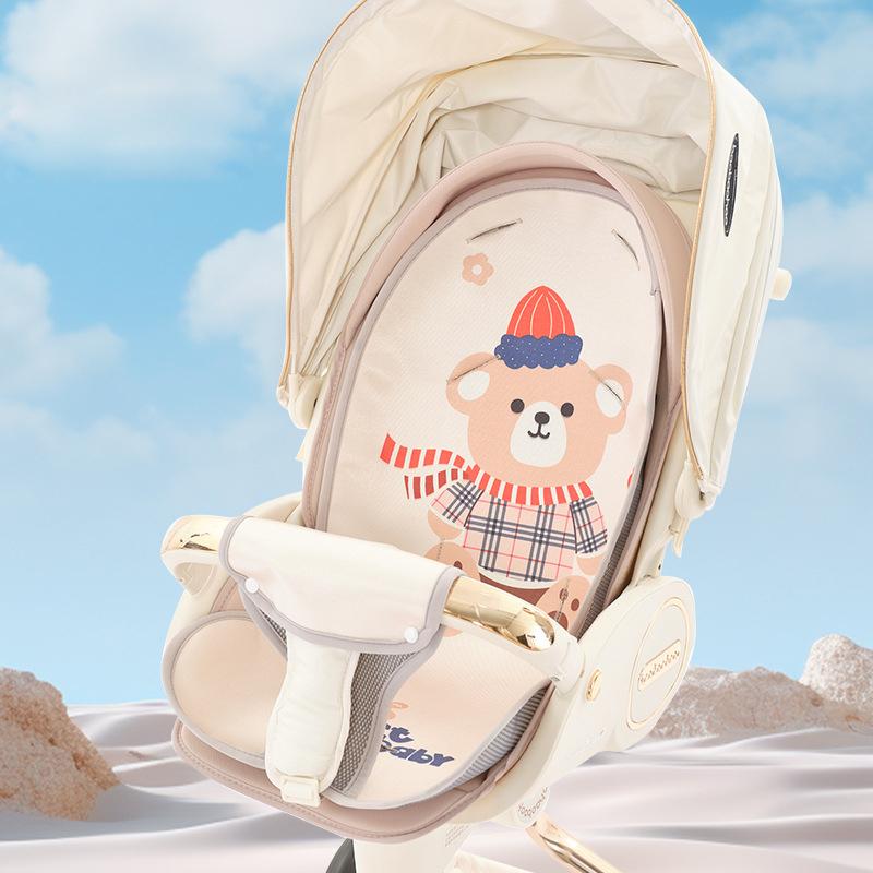 Stroller Baby A-Class Seat Cushion With Protective Gear Summer Ice Silk Cooling Mat Baby Safety Seat Machine Washable Seat Cu