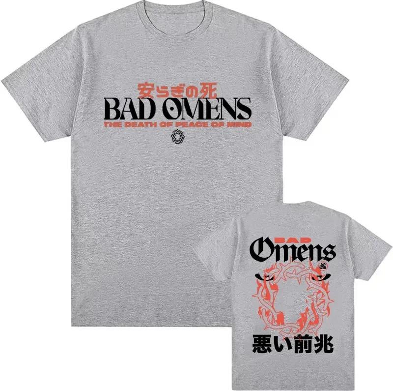 90s Retro Bad Omens Graphic T Shirt Tour American Music Concert T-Shirts Men's Gothic Hip Hop Cotton T-Shirt Streetwear