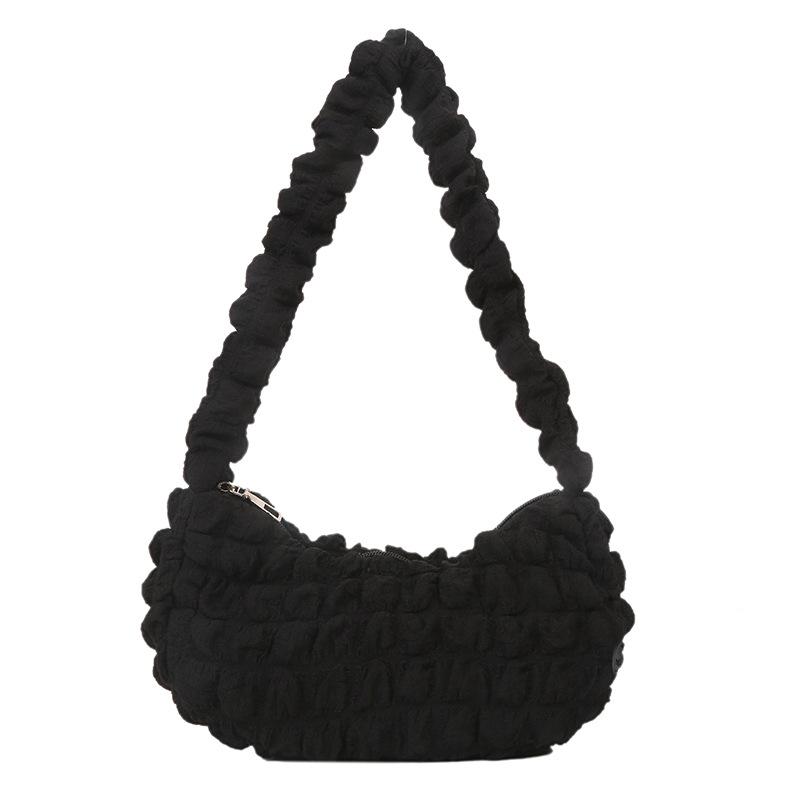 

Модная сумка-облако простая плечевая сумка-подмышка нишевая личность плиссированная ручная сумка тренд one size fits all чёрный