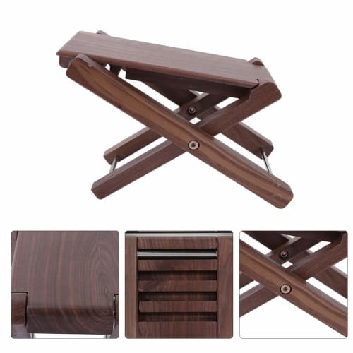 Black Walnut High Strength Wooden Footstool Guitar Footstool for Guitar Players and Music Lovers