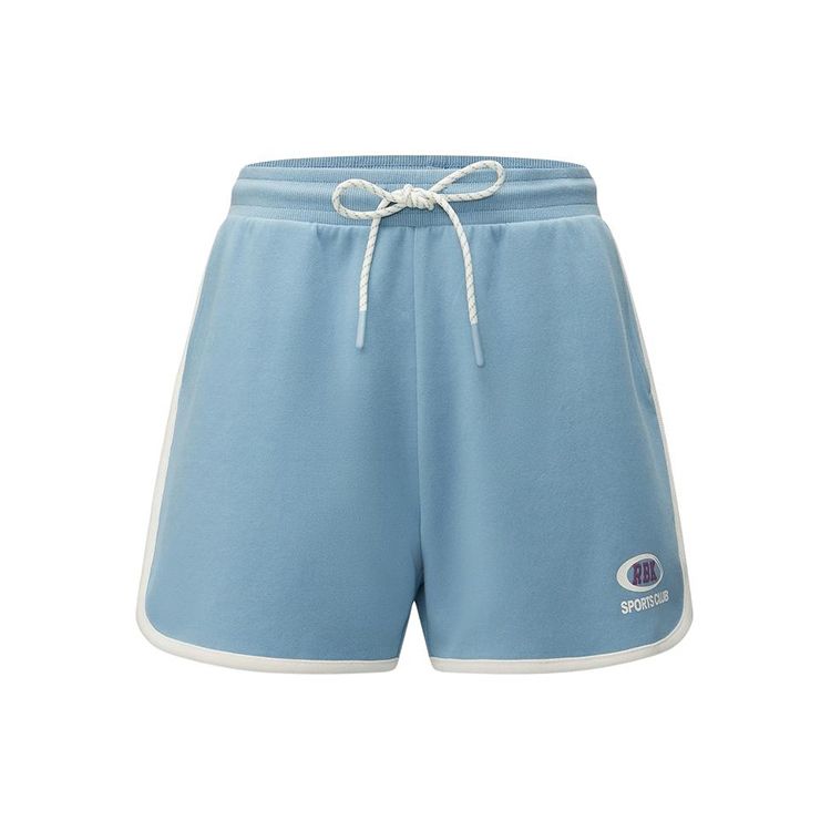 

Reebok Color Block Lace-Up Knitted Casual Shorts Women shorts Light-Blue 24SRC606WGB4 S