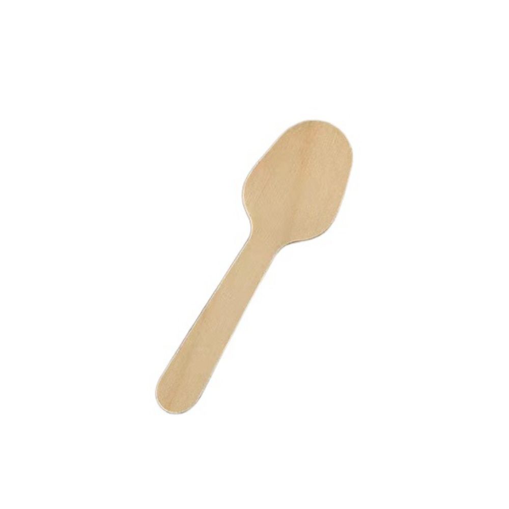 

100pcs Disposable Dessert Spoons Eco-friendly Mini Wood Fork Flatware Ice Cream Shovel Summer spoon